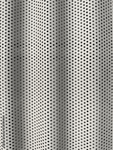Abstract black dot pattern on wavy white surface