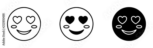 Heart Eyes Emoji Collection, Love Face Icons, Romantic Smile Symbols, Vector Graphics for Social Media and Design