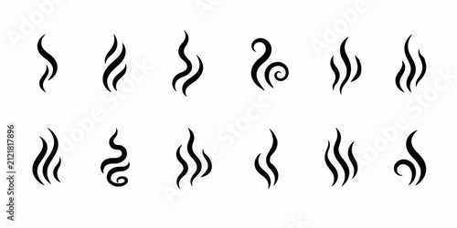 Foto Smoke, Steam and Vapor Line Logo Icon Collection