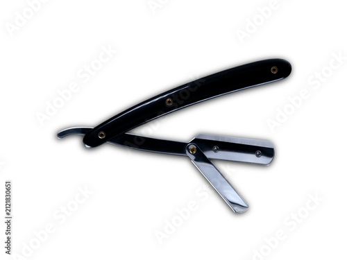 Straight razor isolated on white background