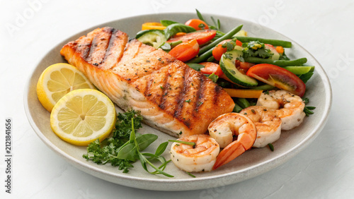 healthy seafood plate