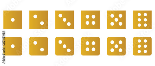 Dice Cube Icon, Dice Die Icon Set, dice on white background
