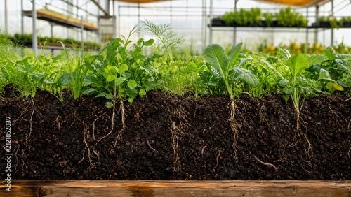 Regenerative Agriculture Soil with Cover Crop Roots and Earthworms