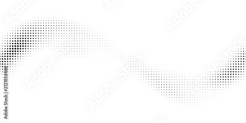 Halftone dot wave pattern vector element for graphic design and abstract background texture