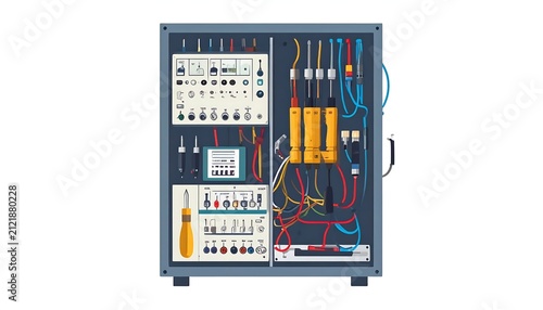 Close-up view of electronic circuit board components.