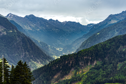 Mountain valley with forested slopes and rugged peaks, Germany, Bavarian Alps, Alpenquerung E5, 29 June 2026