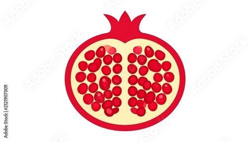 Red heart with strawberry pattern and crown symbol.