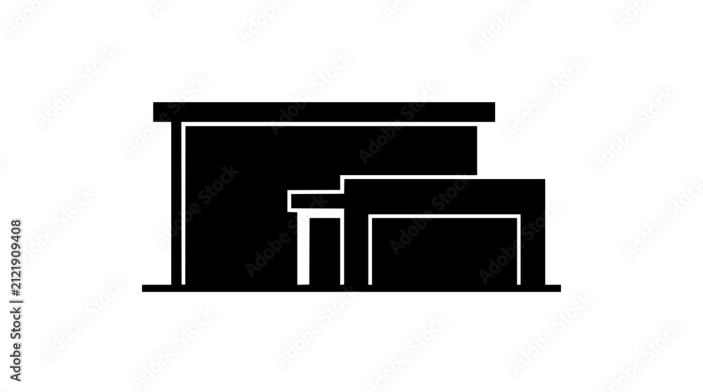 Fototapeta premium Modern Warehouse and Industrial Building Icon Silhouette