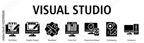Visual Studio Web Banner web banner icon vector illustration