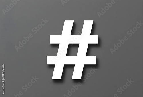 White hashtag symbol with s...