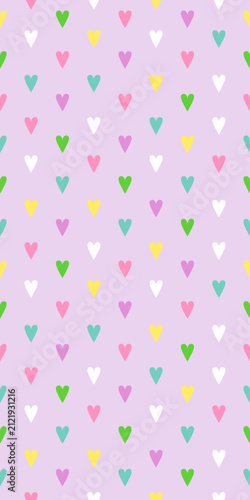 Cute Colorful Hearts Seamless Pattern