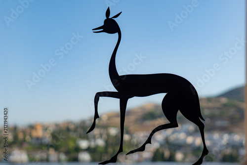 Alhambra Deer, a famous emblem recreated from a 14th-century ceramic vase found in the Alhambra palace in Granada, Spain