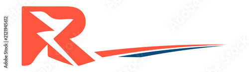 Letter R logo design modern corporate branding identity swoosh icon.