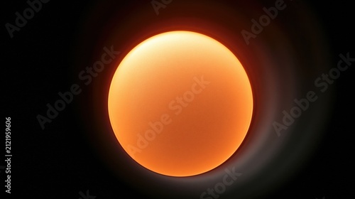 Bright Orange Sun Glowing Against Deep Black Space with Subtle Light Rays