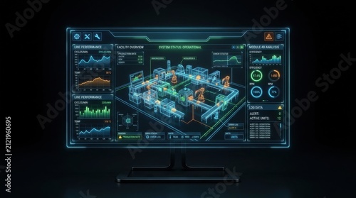 Advanced Digital Security Monitoring System Display with Data Analytics and Alerts