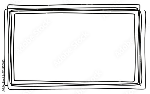 Foto Hand-Drawn Rectangular Frame with Overlapping Lines and Imperfect Edges