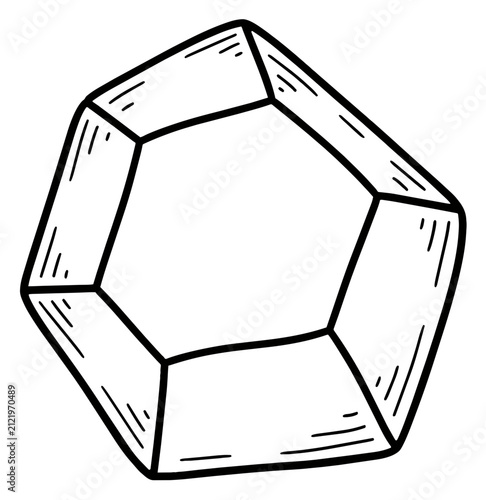 Foto Geometric Crystal Formation: A Detailed Line Art Illustration.