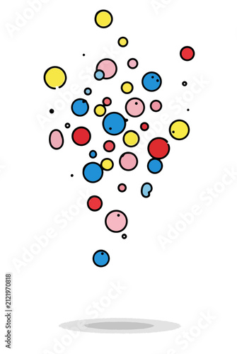 Cuadro en lienzo Colorful Bubbles Floating in Air Playful and Vibrant Design.