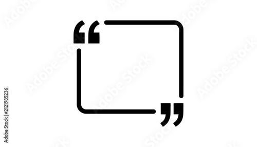 Картината върху платно Black square quotation marks on transparent background, modern simple design