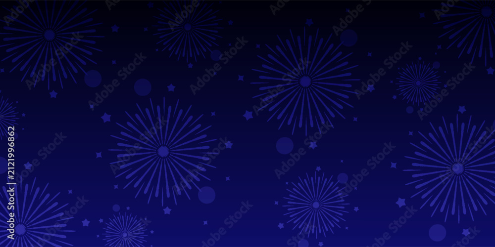 Obraz premium Abstract blue fireworks background. Festive firework for celebration