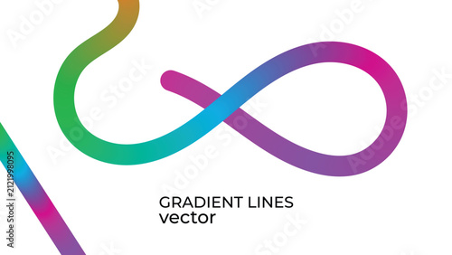 Abstract background featuring a flowing infinity shape created with vibrant multicolored gradient lines on a clean white backdrop