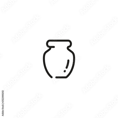 Simple line-art vector icon design of pottery or a clay pot.