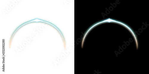 Luminous blue orange arc light ring flare effect for dynamic banner artwork background design layout