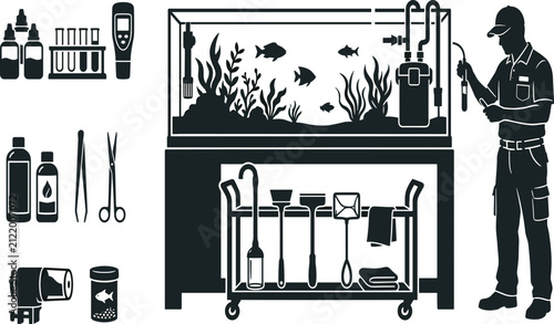Dog Park Facilities and Outdoor Recreation Silhouette Collection Vector Illustration Set.eps