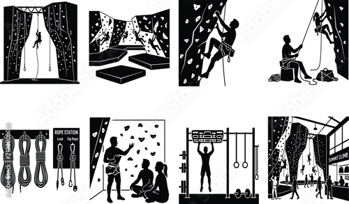 Dog Park Facilities and Outdoor Recreation Silhouette Collection Vector Illustration Set.eps