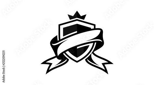 Fotografía Black and white crest emblem logo.