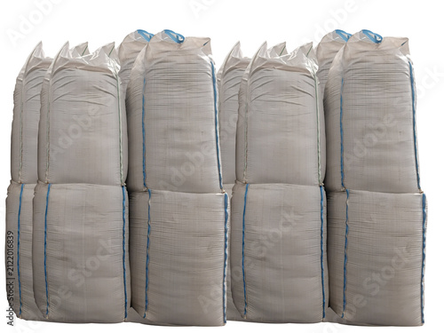 Chemical fertilizer Urea Stockpile white jumbo-bag Large ammonia nitrate in waiting for shipment is placed in the warehouse. Transport for farmers