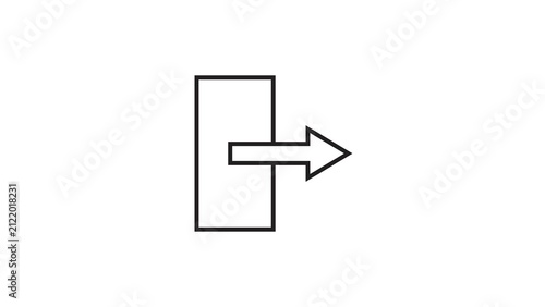 Cuadro en lienzo Exit icon showing arrow pointing outside rectangle symbolizing departure or logout action