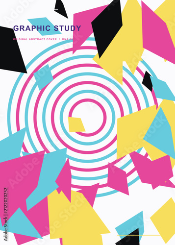 Abstract Graphic Design Poster with Geometric Shapes and Circles