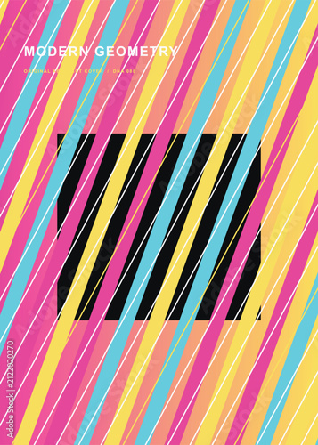 Abstract geometric background with diagonal colorful stripes