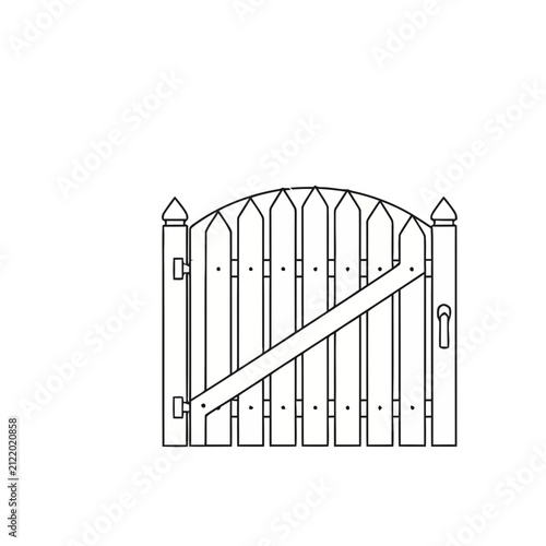 Picket fence gate with arched top