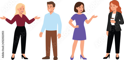 Professional icons, group characters, workplace diversity, teamwork collaboration, student success, modern design, productivity tools, creative ideas, leadership skills, motivation growth