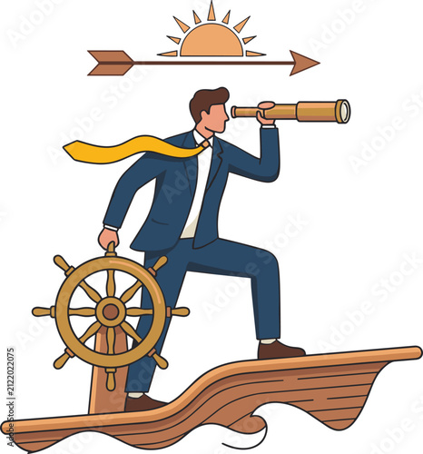 Leadership icons, vision guidance, business success, workplace growth, teamwork collaboration, innovation ideas, professional skills, motivation design, modern productivity, direction