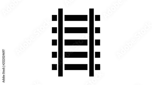 Vector illustration of railroad track icon, vector illustration on a transparent background