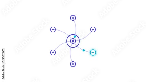 Abstract Network Connection Animation with Pulsating Nodes.