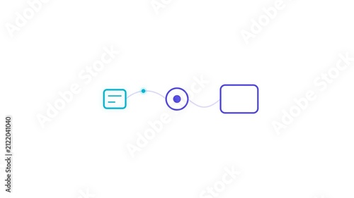 Animated Flowchart Process Diagram with Connecting Lines.