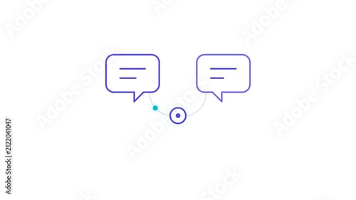 Animated Chat Bubbles Connecting with Dot Animation.