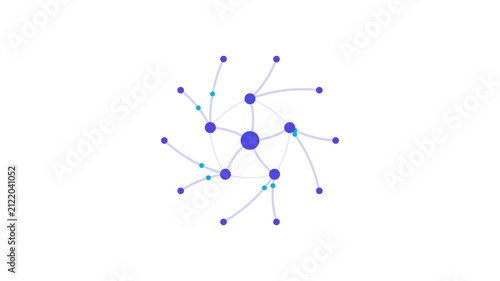 Abstract network visualization with connecting lines and nodes.