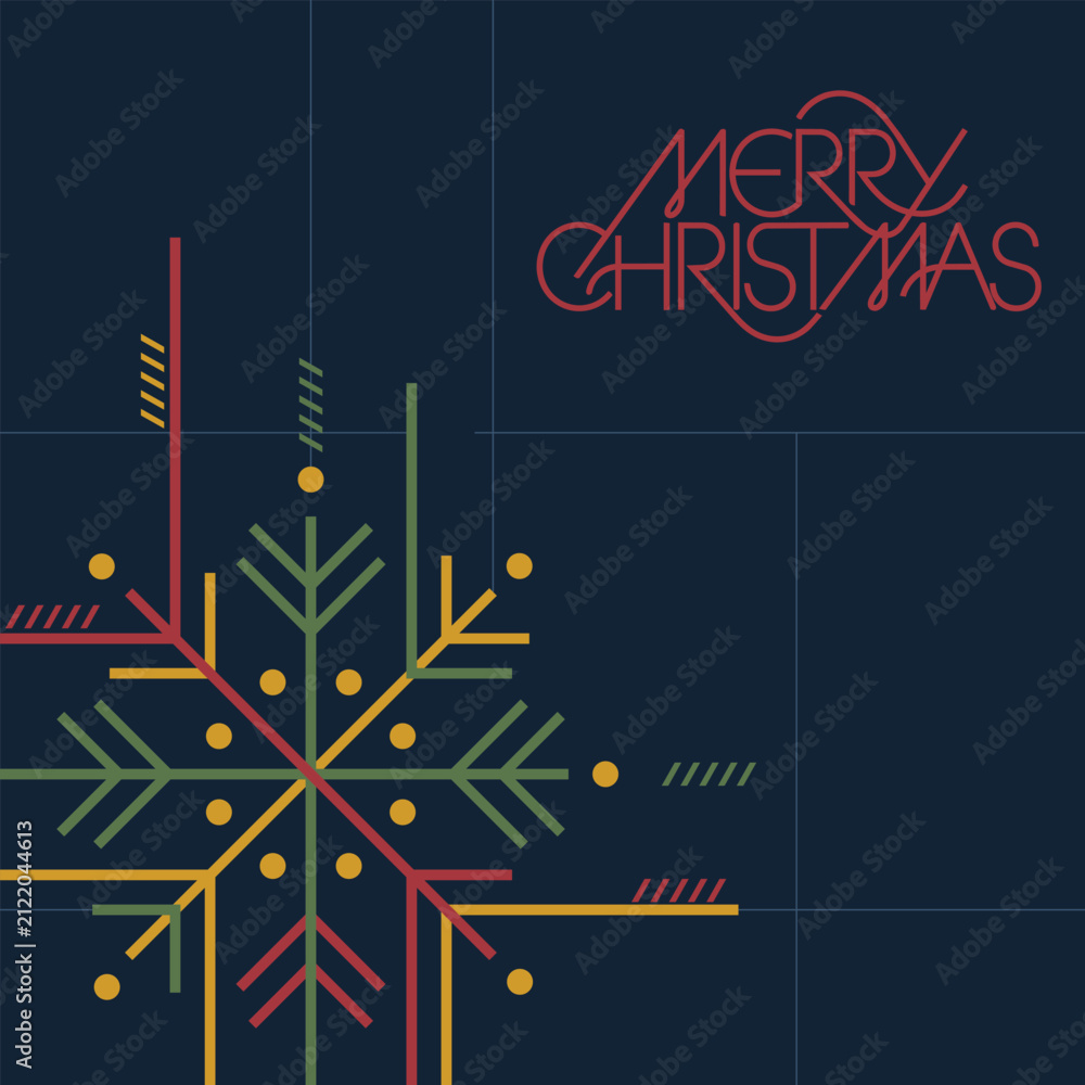Obraz premium Merry Christmas greeting card square template.
