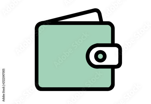 Green mint wallet with card icon transparent background