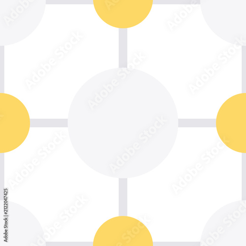 Minimalist Geometric Network Seamless Pattern, Abstract Circle Connection Node Design for Modern Background