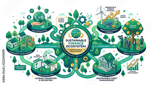 Sustainable Practices Ecosystem Green Concept.