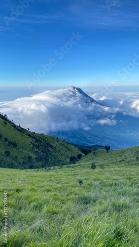 Canvas Print mountain landscape with blue sky