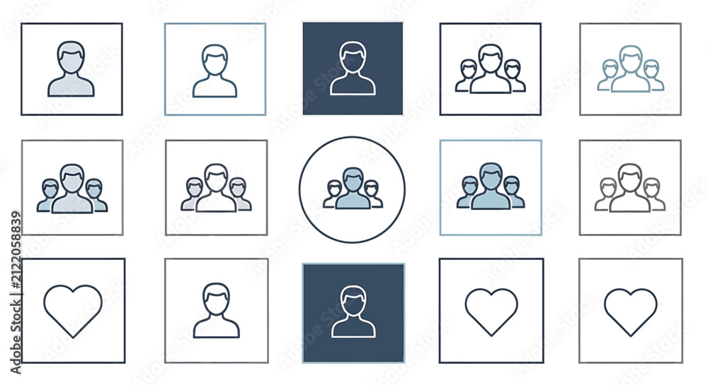 Fototapeta premium People icons in various combinations.