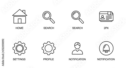 Mobile App Navigation Icons Set.