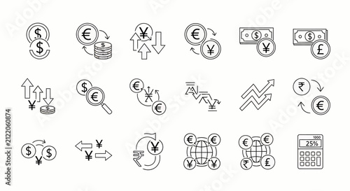 Business finance symbols and icons.